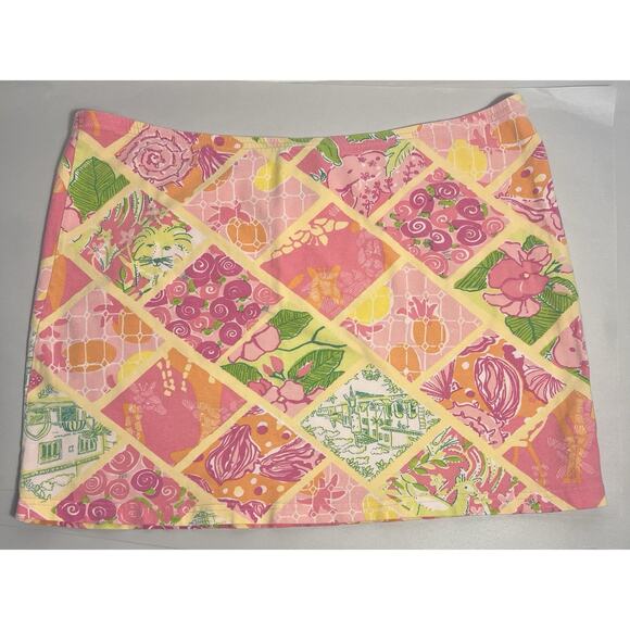 Vintage Lilly Pulitzer size large stretch Waist Mini Skirt tropical - Picture 5 of 5